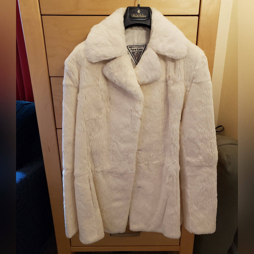 J Percy for Marvin Richards White fur coat sz M